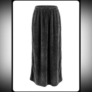 Fuba Long Gray Skirt Size Large With Split Side